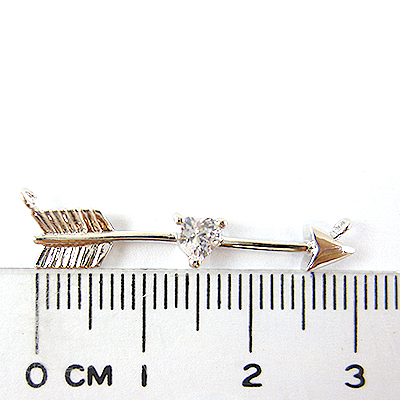 銅鍍正白K色雙孔心鑽箭